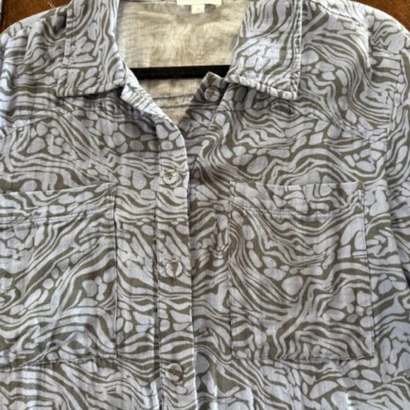 Calmé by Johnny Was Double Pocket Shacket Button Up Shirt - Picture 6 of 6